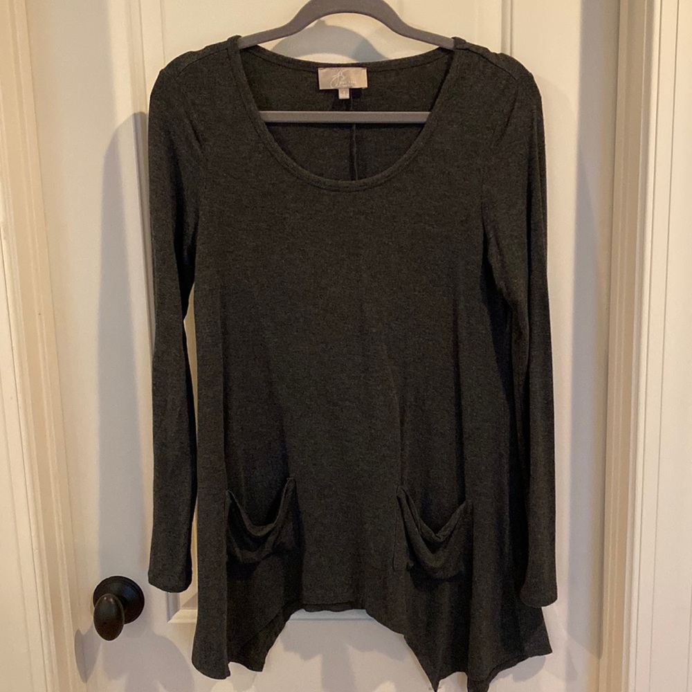 JOAN VASS Heather Gray Tunic size S